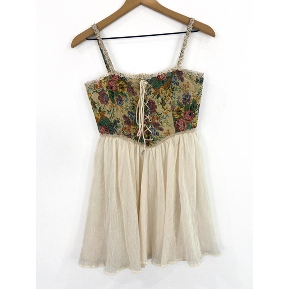 Cider Dresses & Skirts - NEW Cider Secret Garden Corset Mini Dress Babydoll Cottagecore Prairie Fairy XS